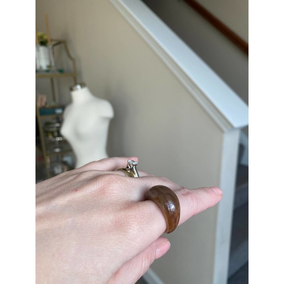 Brown chunky bubble ring, size 7.5 - Picture 4 of 8